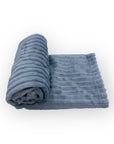 Mothers Choice  Single Layer Sherpa Fleece Stripe Blanket Blue