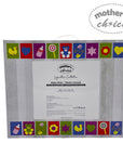 Baby blanket packaging with colorful icons and 'Mother's Choice' branding on a white background
