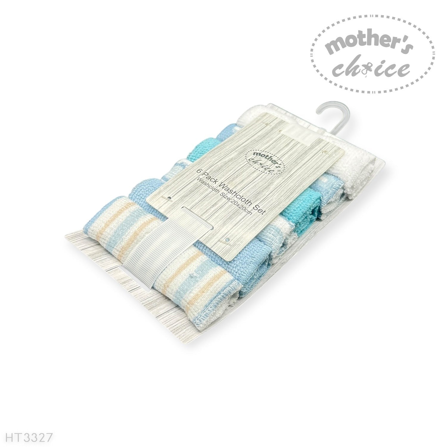 Mothers Choice  6 Pack Washcloth Set Blue Elie