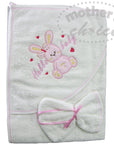 2 piece bath time set baby hooded towel facecloth