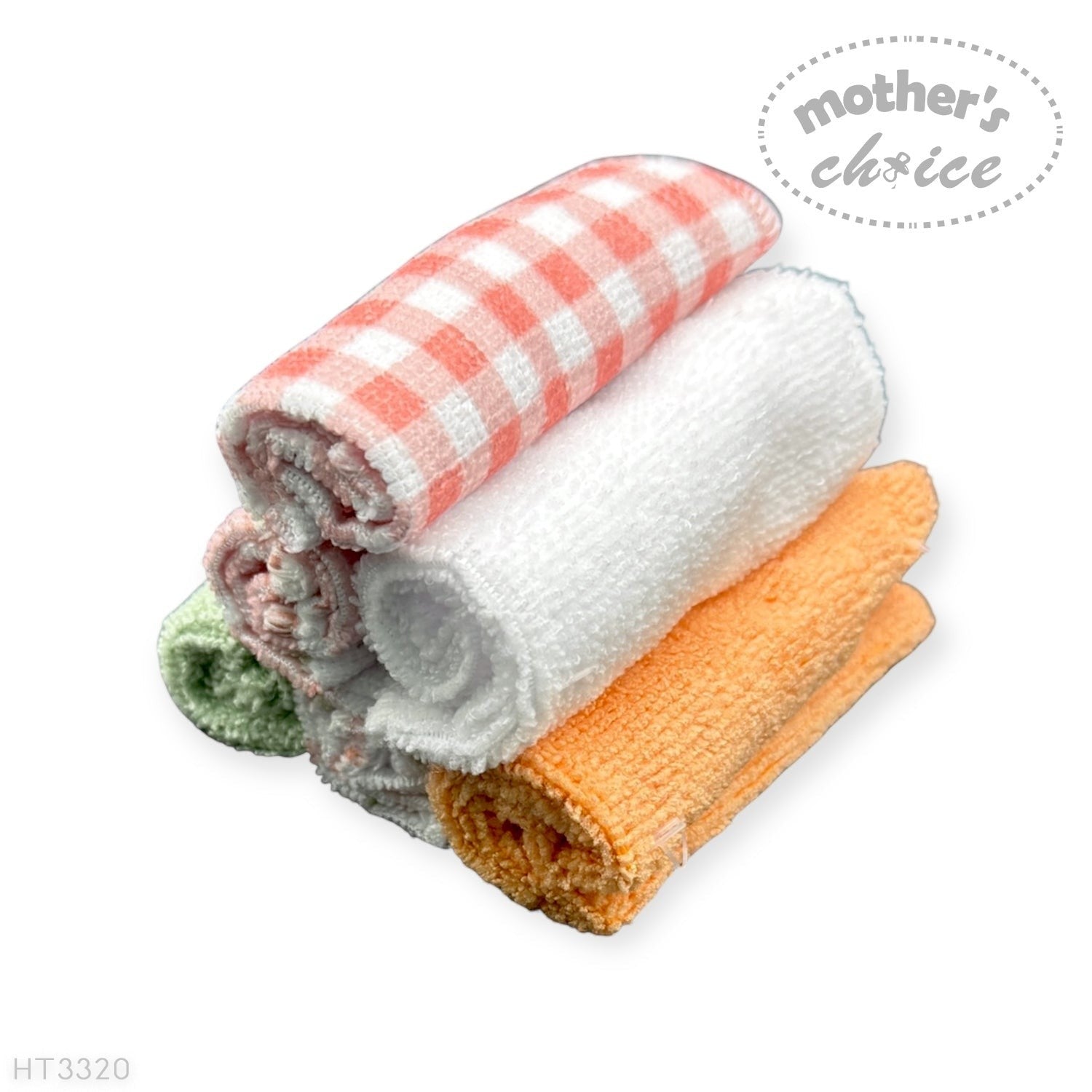 Mothers Choice  6 Pack Washcloth Set Peach Fruit