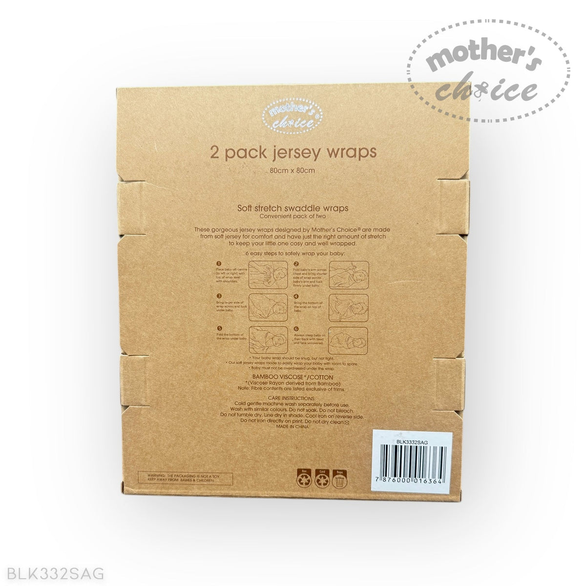 Mothers Choice Bamboo 2 Pack Jersey Wrap Sage