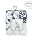 Mothers Choice  3 Piece Hooded Towels And 3 Piece Facecloths Milk Bottle