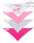 Mothers Choice Girls 4 Pack Bandana Bib `Unicorn`