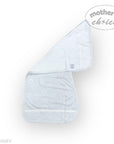 Baby blanket with subtle pattern on a white background, featuring 'Mother's Choice' branding.