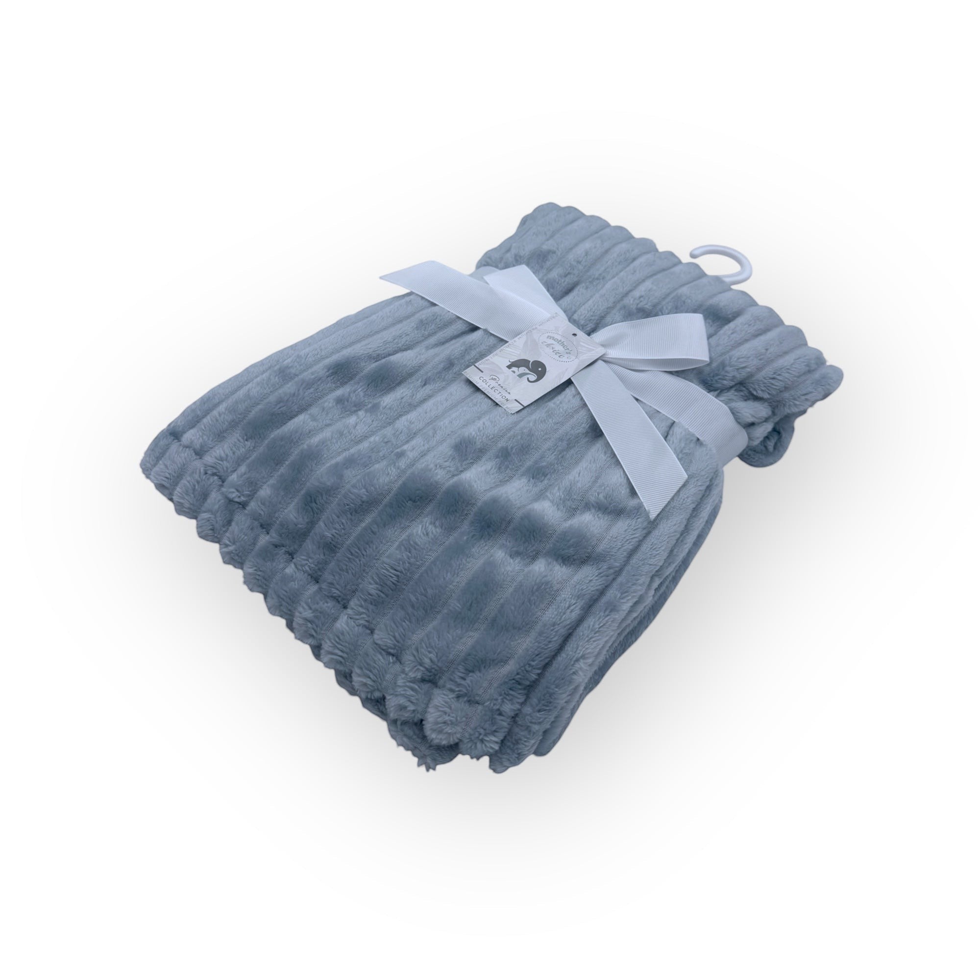 Mothers Choice  Single Layer Sherpa Fleece Stripe Blanket Blue
