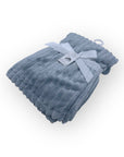 Mothers Choice  Single Layer Sherpa Fleece Stripe Blanket Blue