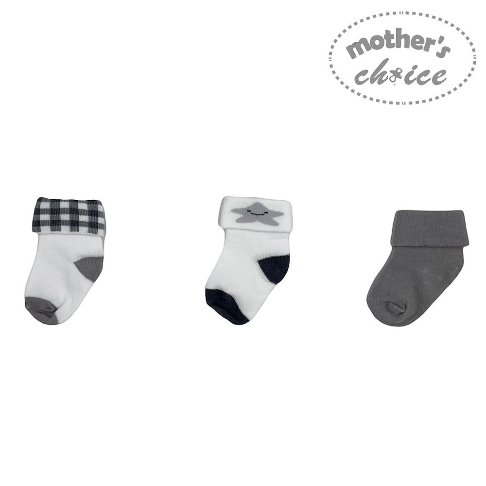 Mothers Choice 3 Pack Infant Socks Star