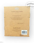 Cardboard packaging of 2-pack burp cloths with 'Mother's Choice' branding on a white background.