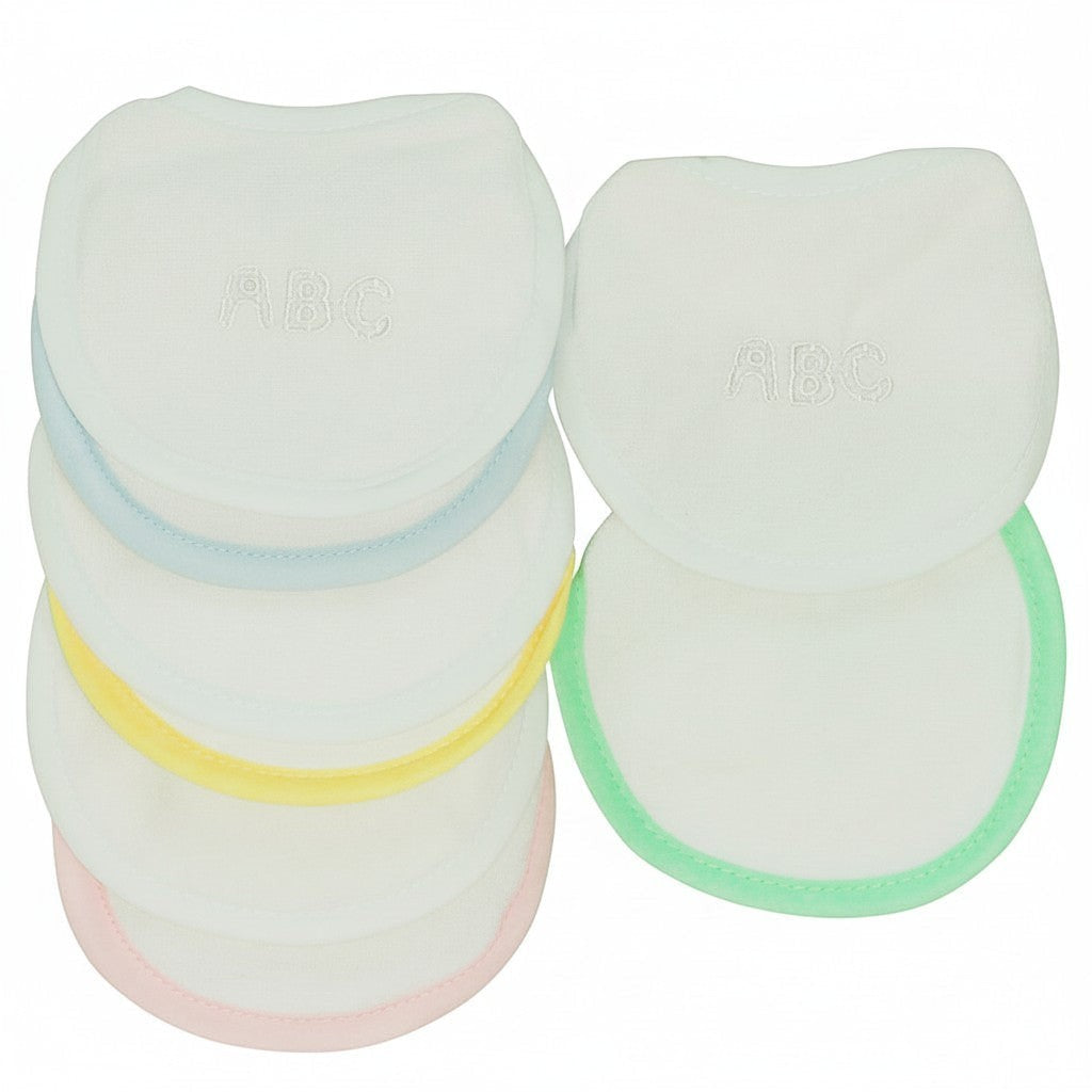 Stack of colorful baby socks with 'RAB' branding on a white background