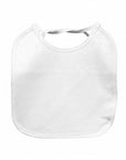 White bib on a white background