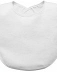 White bib on a white background