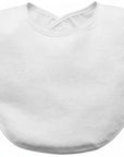White bib on a white background
