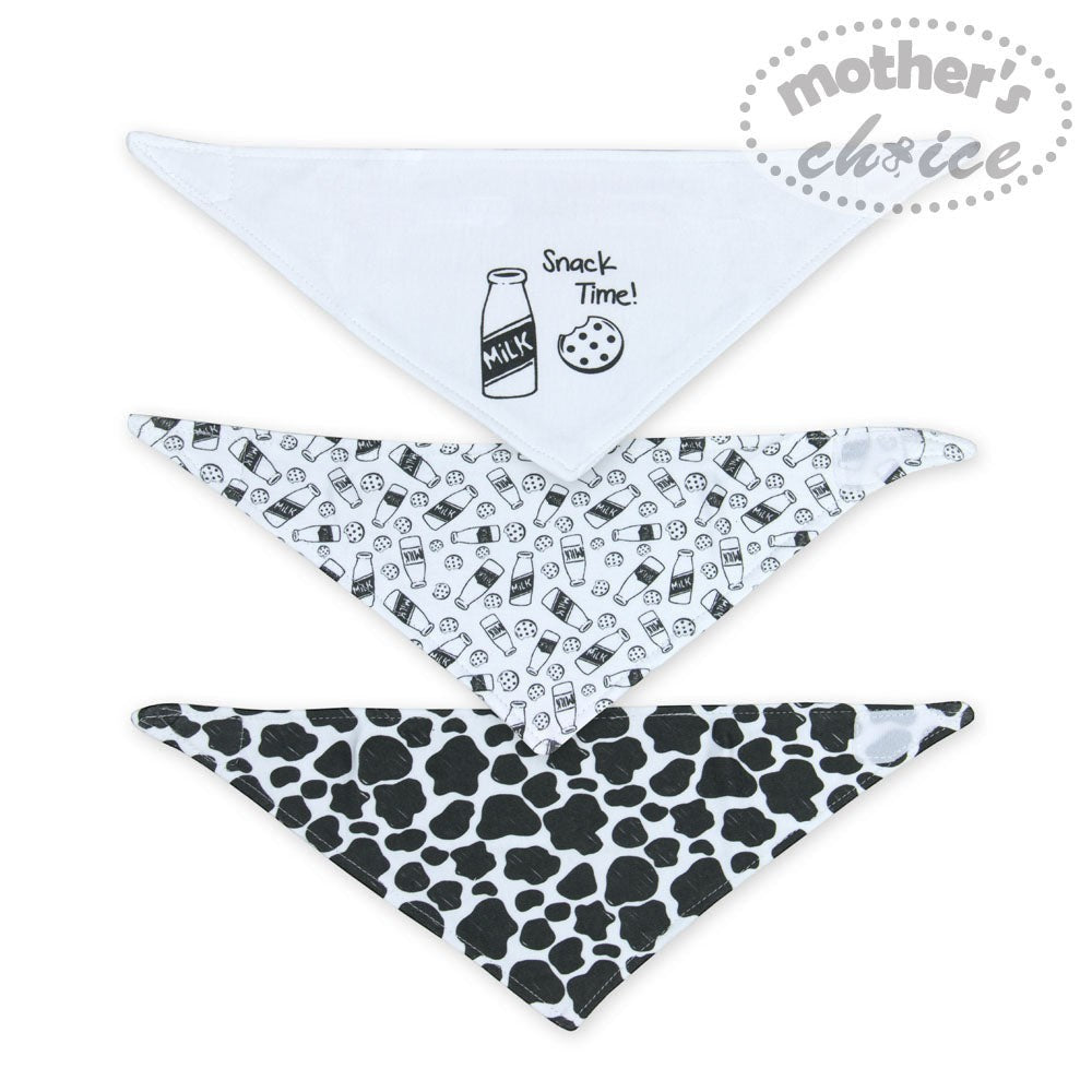 Mothers Choice 3 Pack Bandana Bib 'Snack Time'