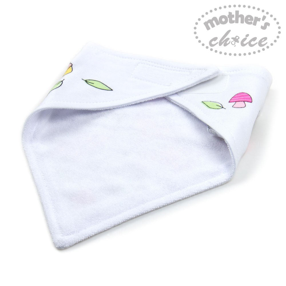 Baby hat with colorful mushroom designs on a white background, featuring 'Mother's Choice' branding.