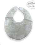 Floral patterned baby bib with 'mother's choice' branding on a white background