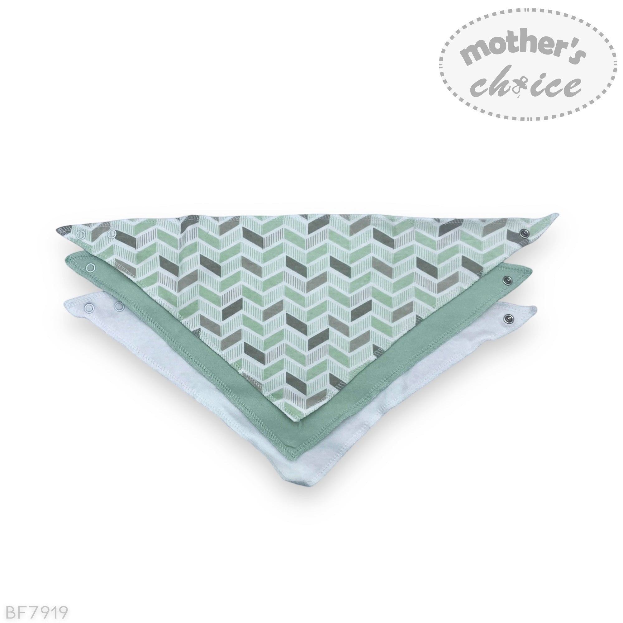 Triangle-shaped mat with geometric pattern on a white background, branded 'Mother's Choice'.