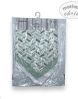 Packaged green and gray patterned baby blanket with 'mother's choice' branding.