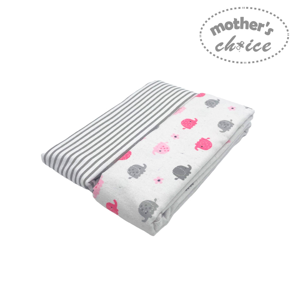 Folded baby blanket with striped and patterned designs on a white background, featuring 'mother's choice' branding.