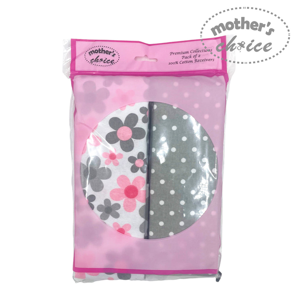 Packaged product with floral and polka dot design on a pink background, featuring 'Mother's Choice' branding.