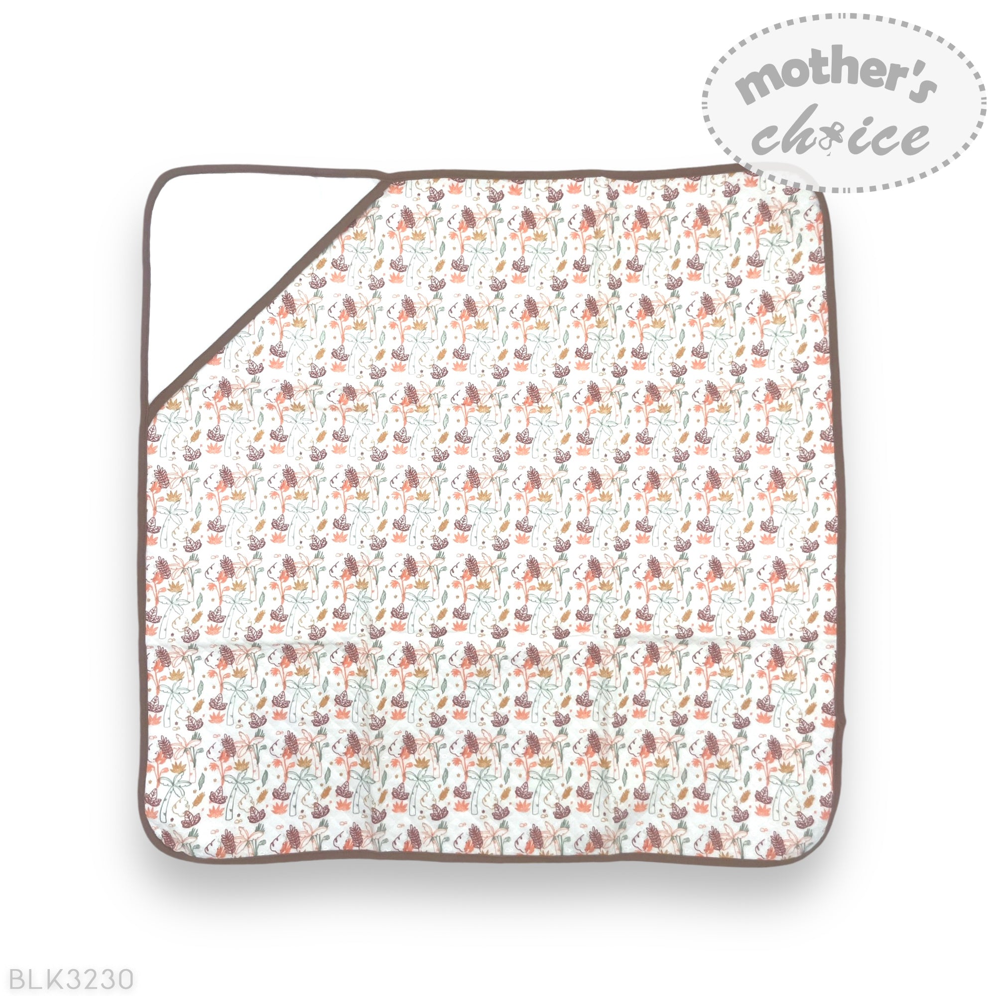 Baby blanket with animal pattern on a white background, branded 'Mother's Choice'.