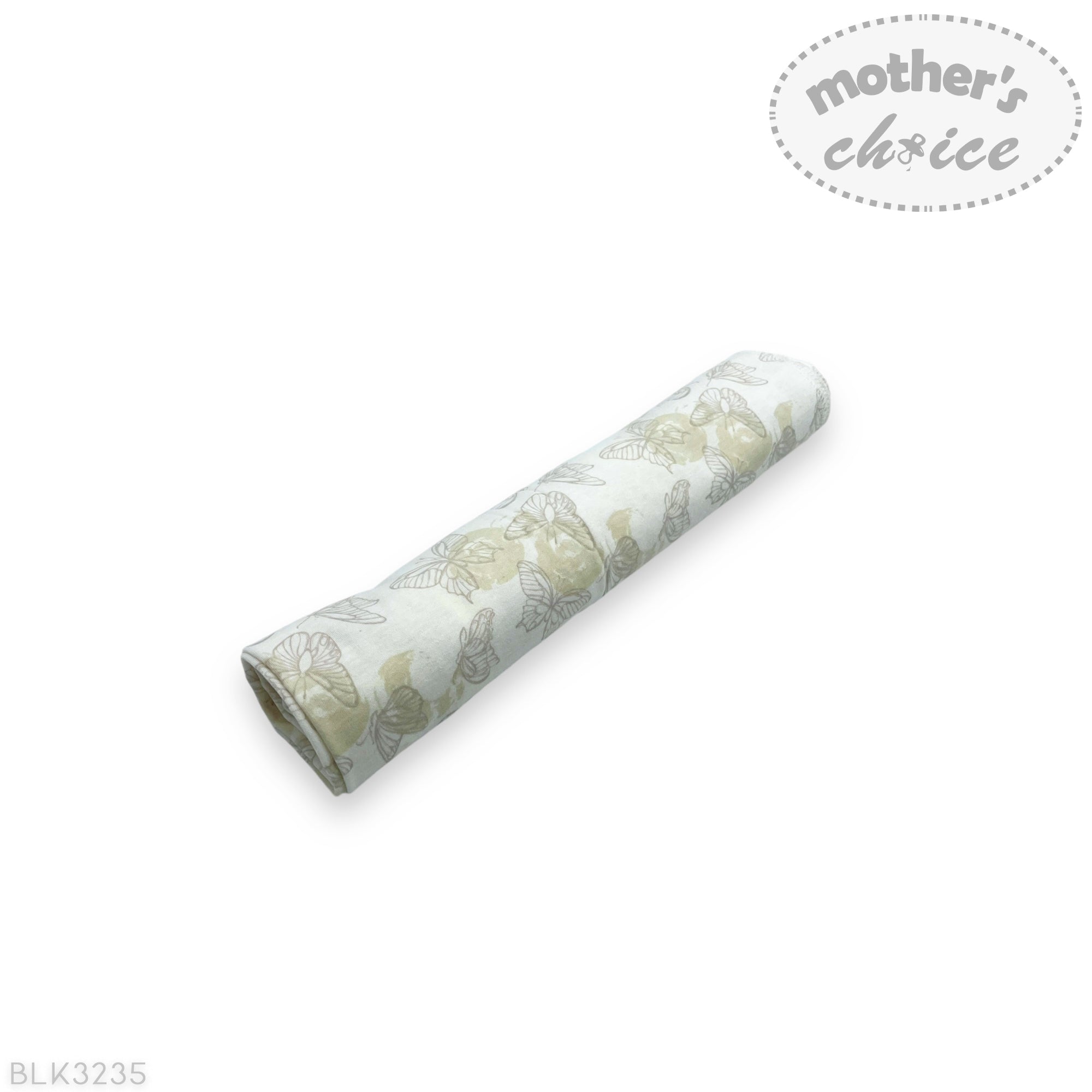 Roll of paper towel with floral pattern on a white background, featuring 'mother's choice' branding.