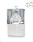 Packaged towel and hat set with 'Mother's Choice' branding on a white background