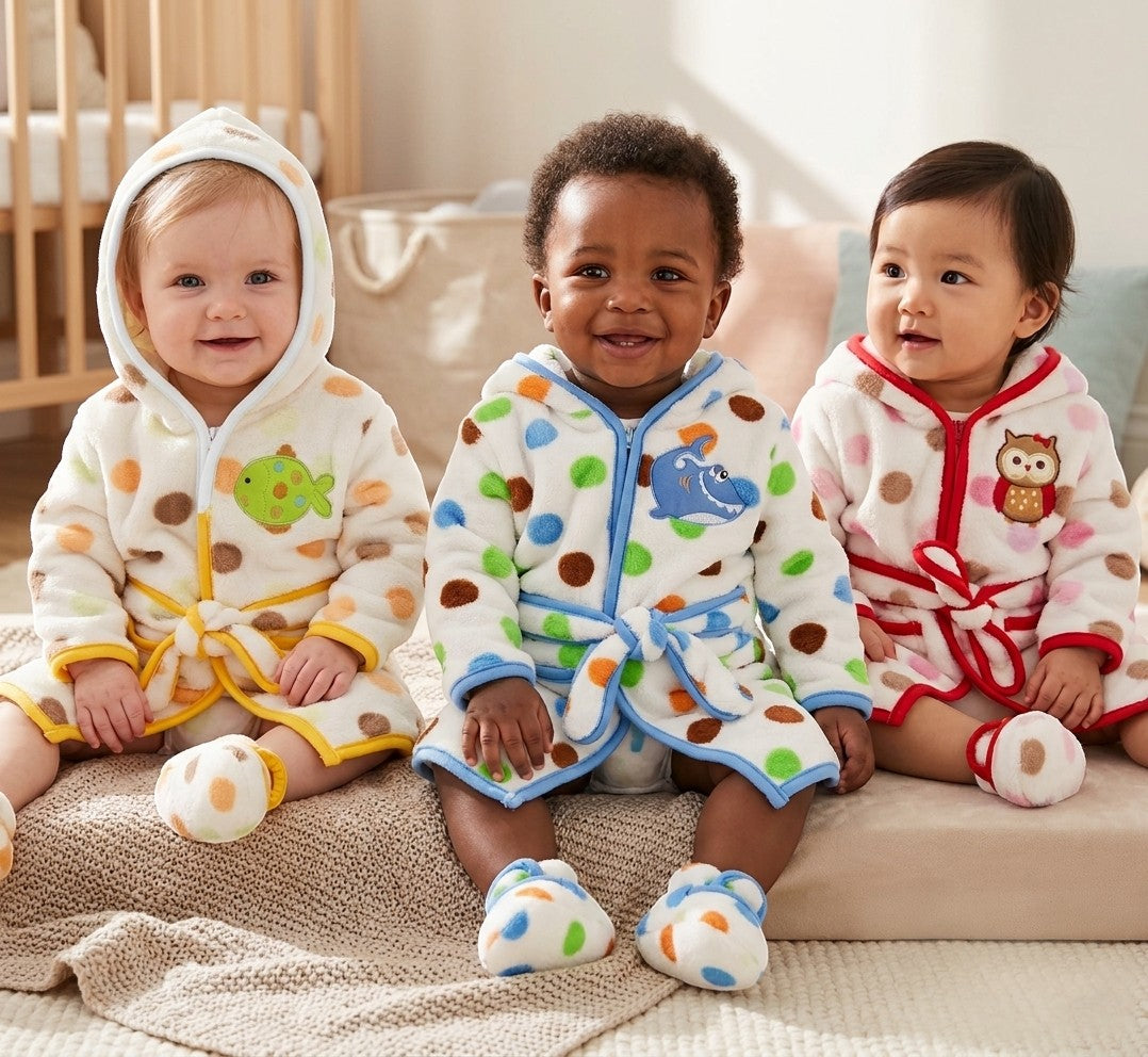 Mother's Choice Baby Fleece Gown And Slipper Set