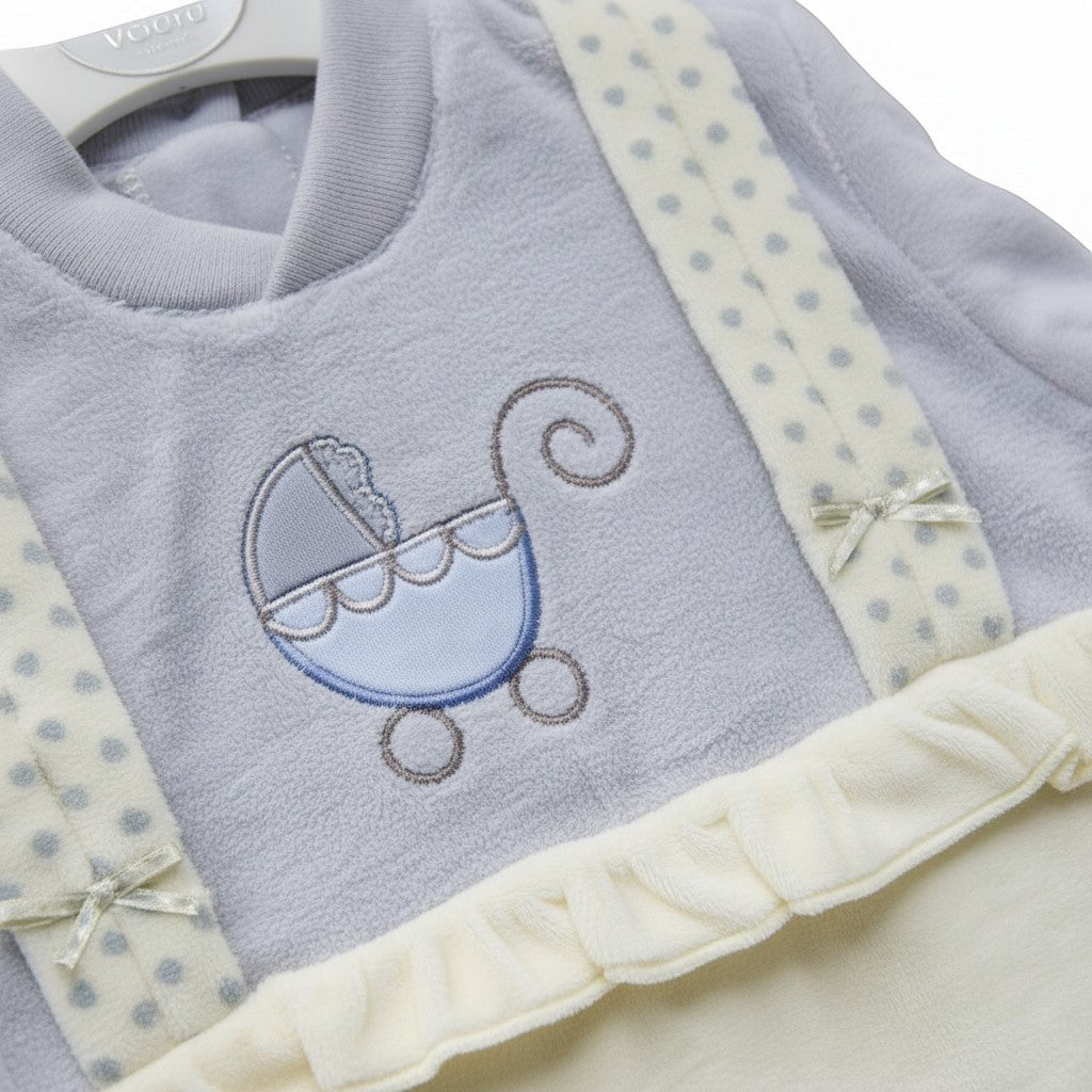 Mothers Choice Velour Growers 'Blue Pram' Beige/Grey