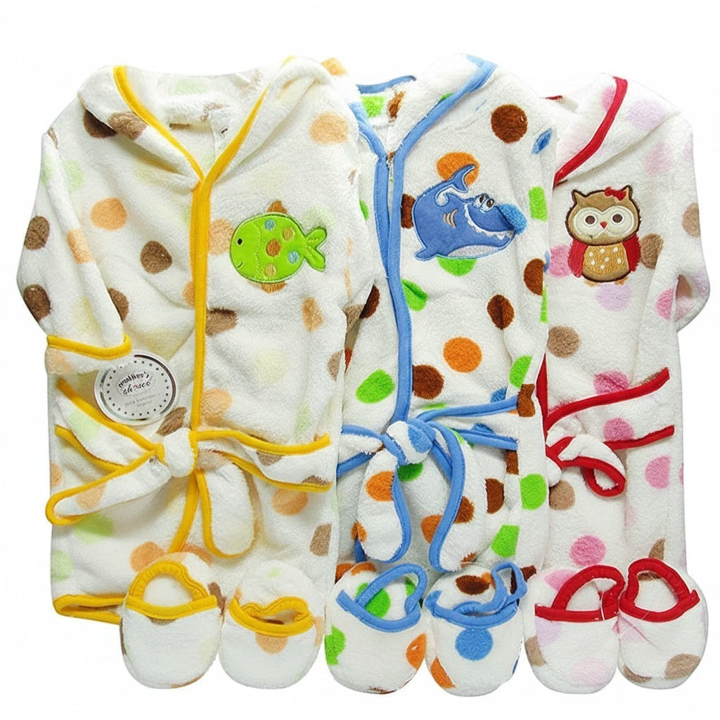 Mother's Choice Baby Fleece Gown And Slipper Set