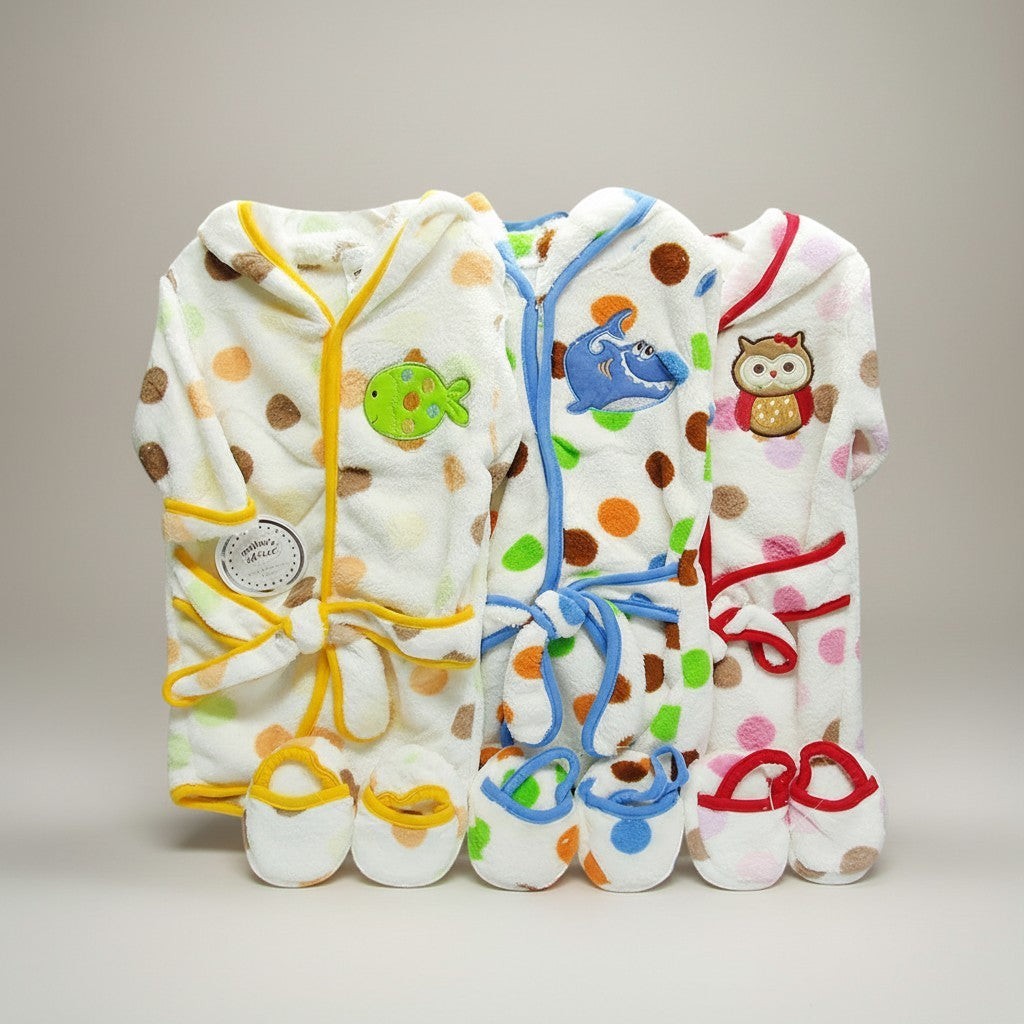 Mother's Choice Baby Fleece Gown And Slipper Set