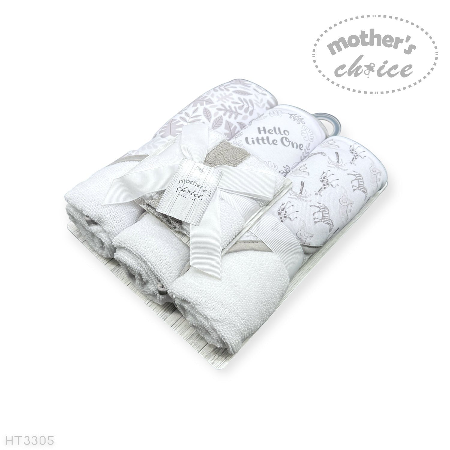 Mothers Choice 3 Piece Hooded Towels And 3 Piece Facecloths Hello Little One Animals