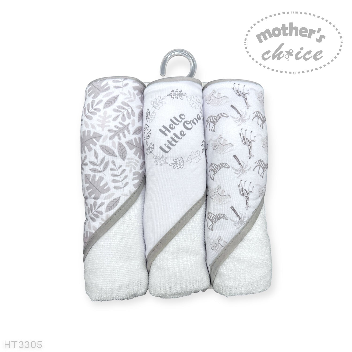 Mothers Choice 3 Piece Hooded Towels And 3 Piece Facecloths Hello Little One Animals