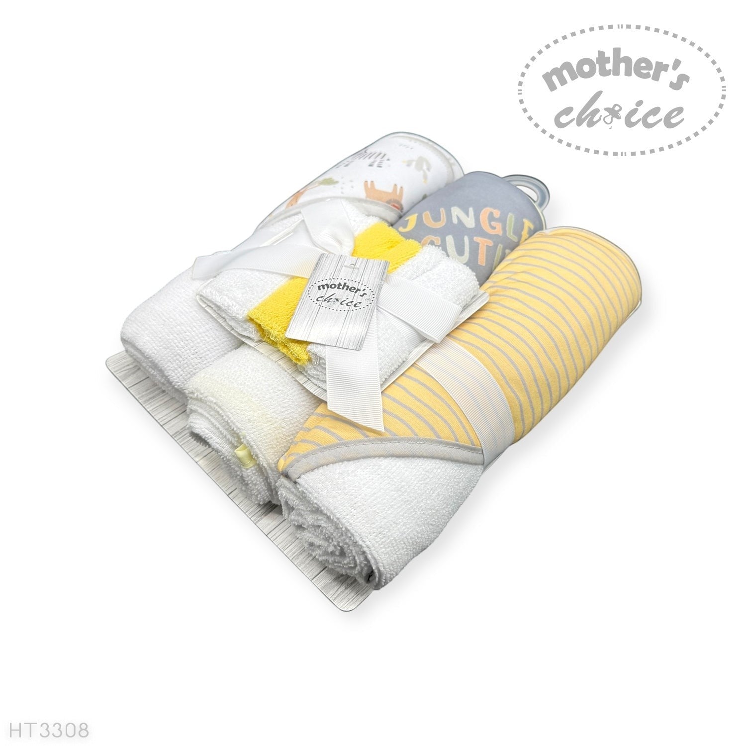 Mothers Choice  3 Piece Hooded Towels And 3 Piece Facecloths  Jungle Cutie