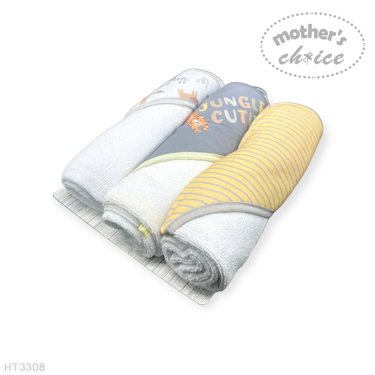 Mothers Choice  3 Piece Hooded Towels And 3 Piece Facecloths  Jungle Cutie