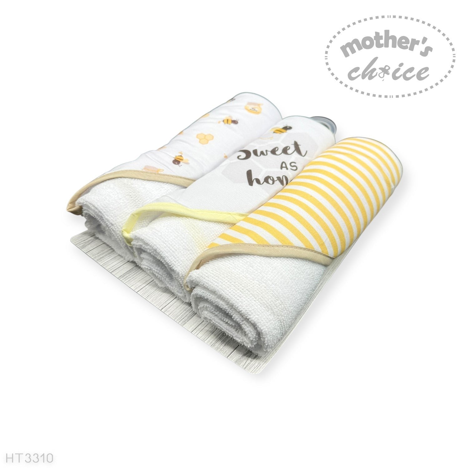 Mothers Choice  3 Piece Hooded Towels And 3 Piece  Facecloths Sweet As Honey