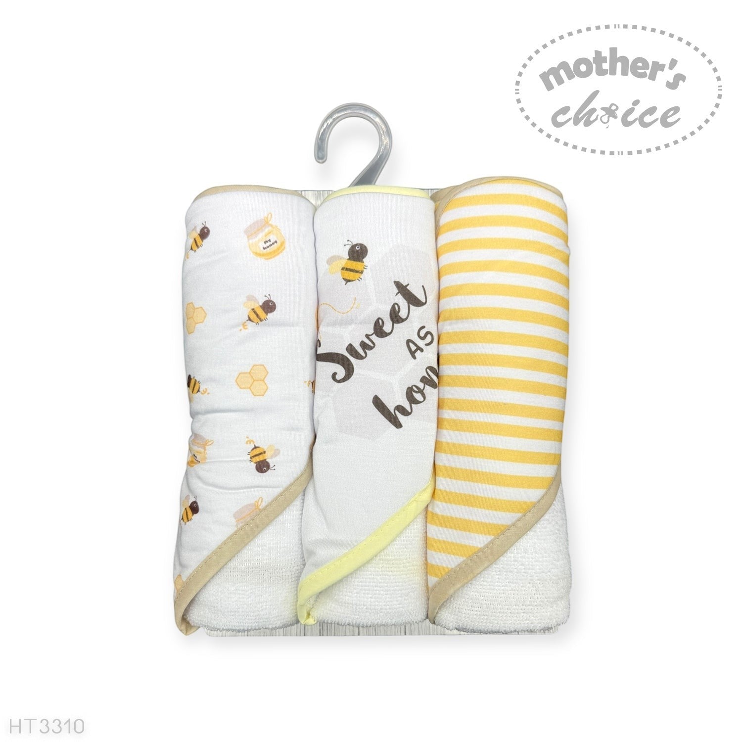 Mothers Choice  3 Piece Hooded Towels And 3 Piece  Facecloths Sweet As Honey