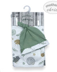 Mothers Choice  Blanket And Hat Set  'Mint Art'