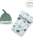Mothers Choice  Blanket And Hat Set  'Mint Art'