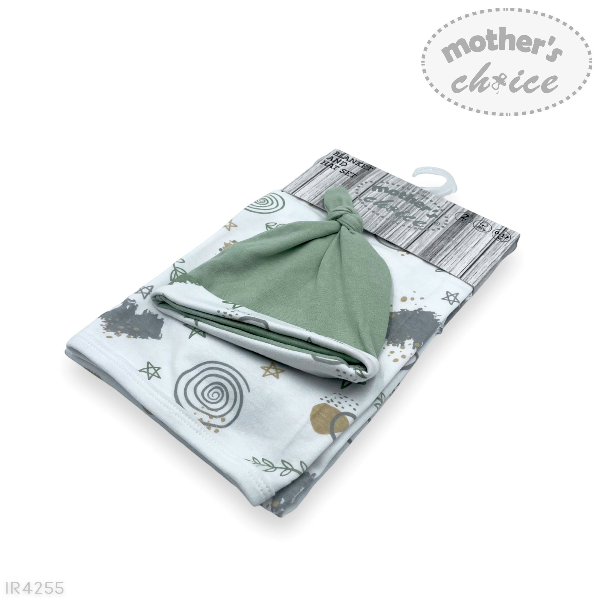 Mothers Choice  Blanket And Hat Set  'Mint Art'