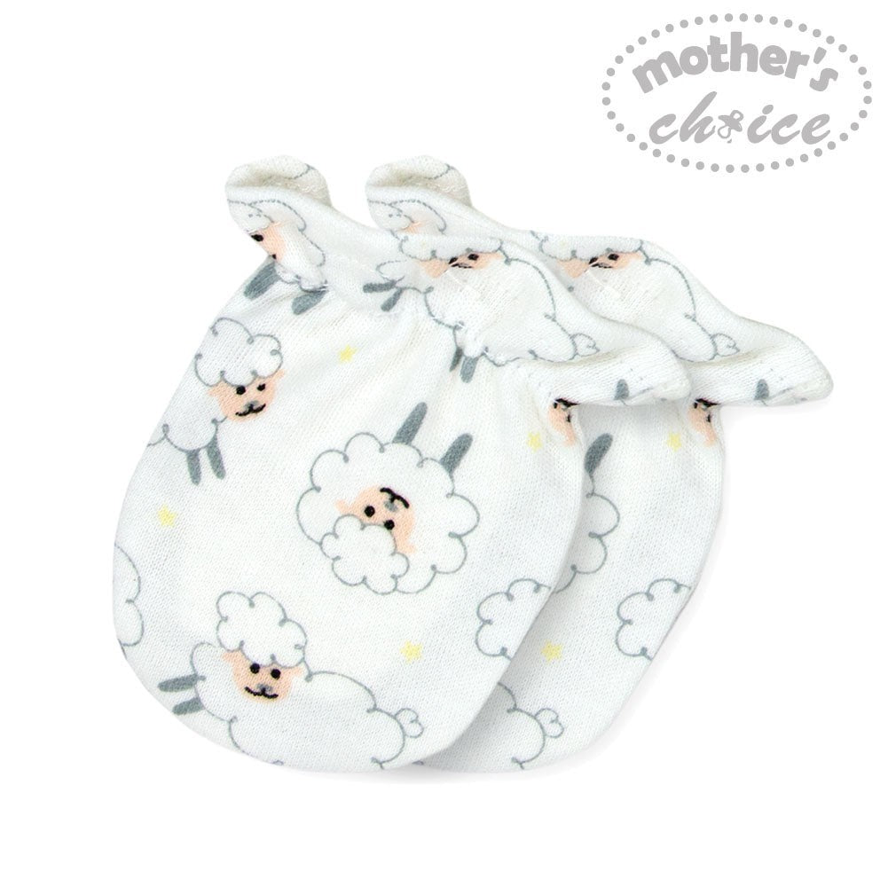 Baby headband with sheep pattern on a white background, featuring 'Mother's Choice' branding.