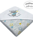 Baby blanket with embroidered design and 'Mother's Choice' branding on a white background