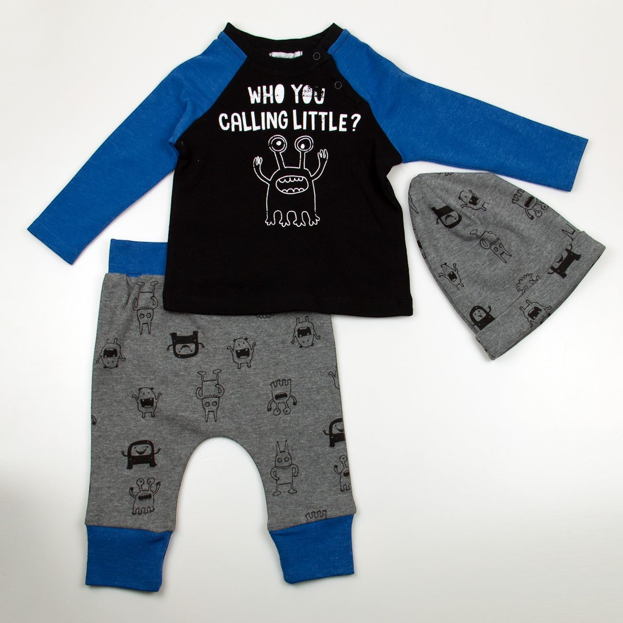 Mothers Choice Boys 3 Piece Set - Who You Calling Little Monster