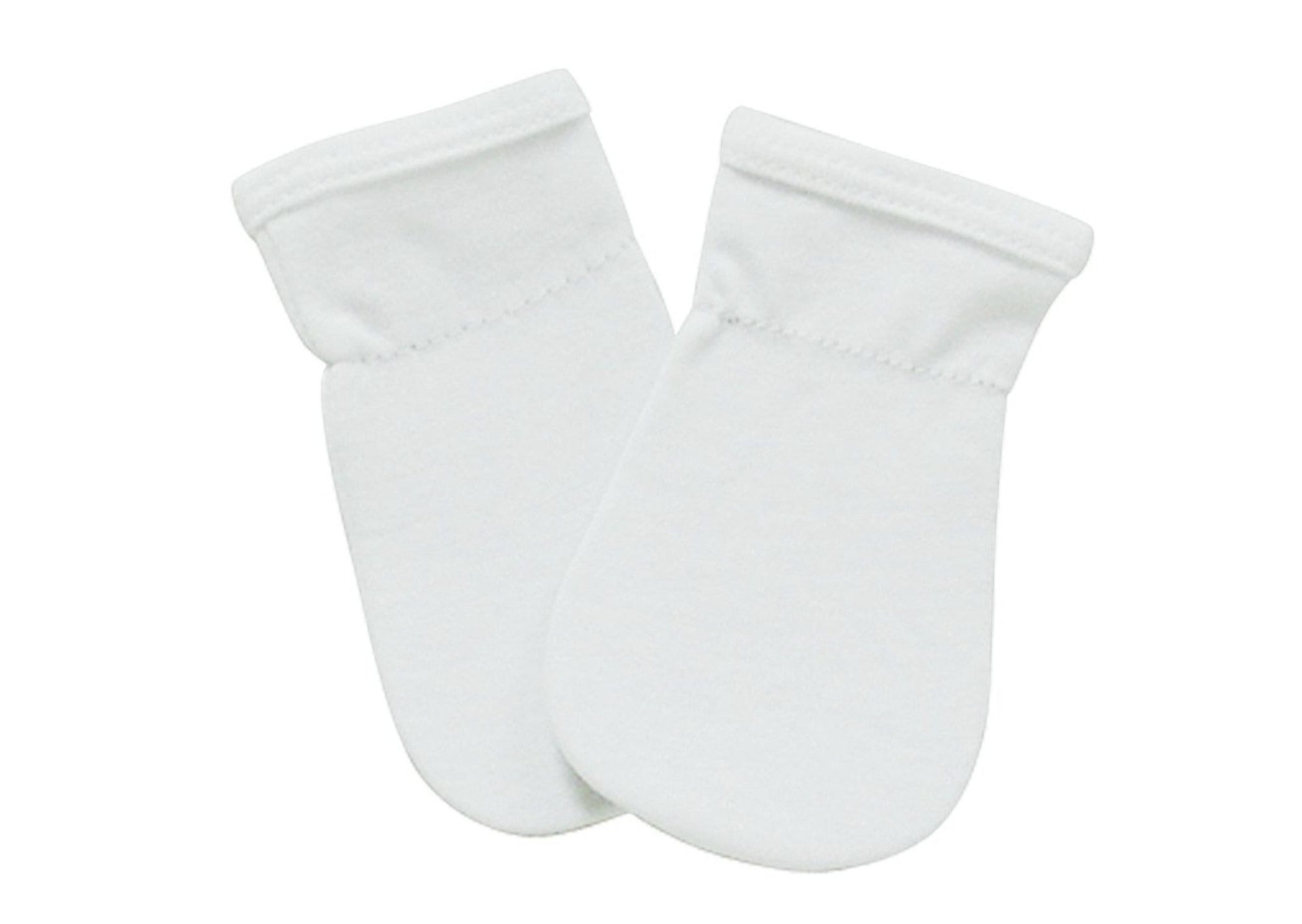 Pair of white socks on a white background