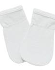 Pair of white socks on a white background