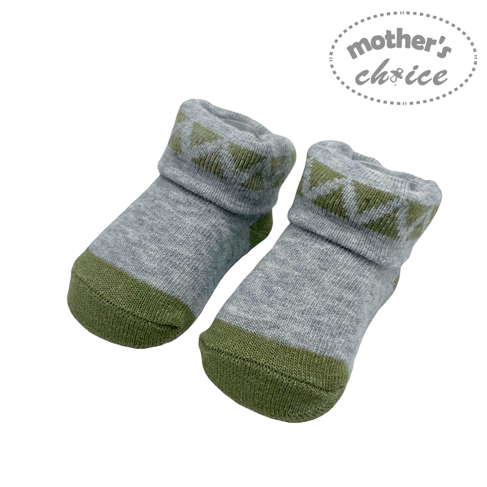 Mothers Choice  Fancy Box Socks `Olive/Grey Pattern`