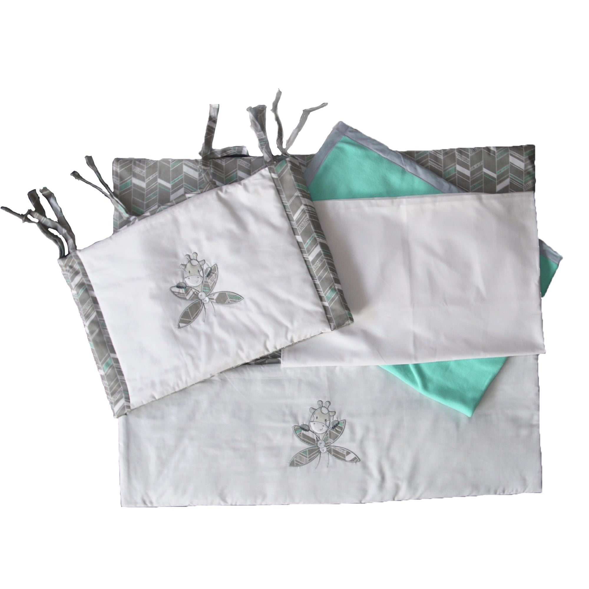 Mothers Choice Baby Bedding Set 'Mint Giraffe'