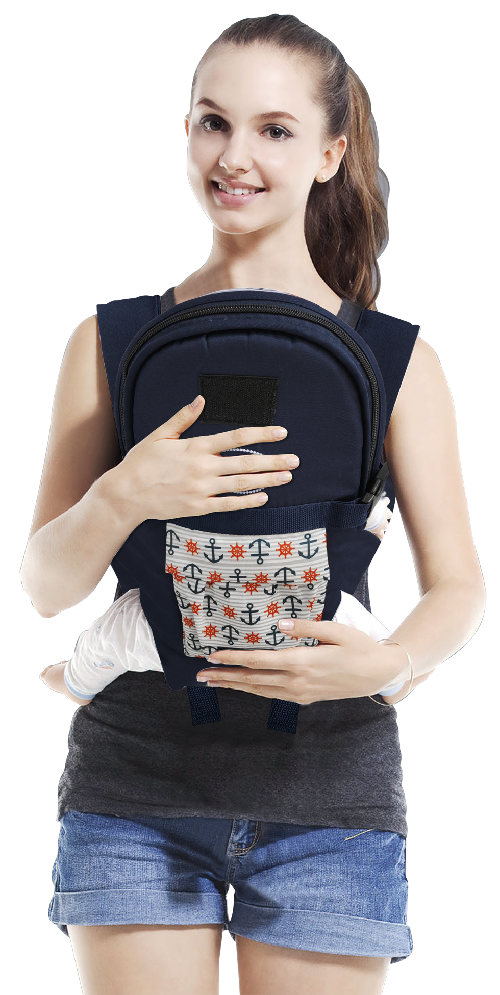 Mothers Choice 3 Way Premium Baby Carrier Navy - Anchor