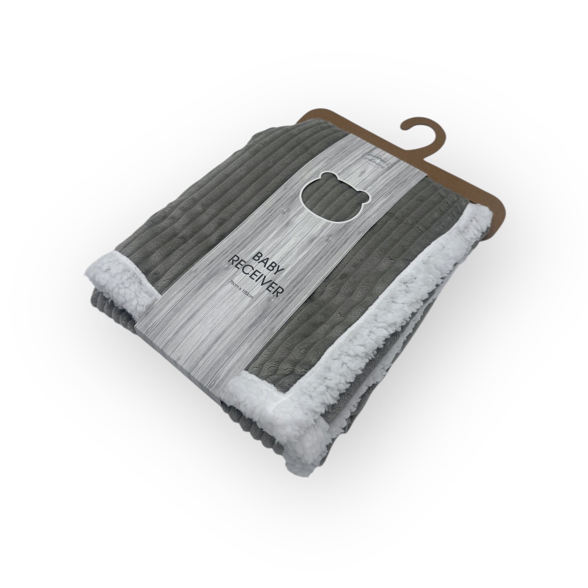 Mothers Choice  Sherpa Fleece Stripe Blanket Grey