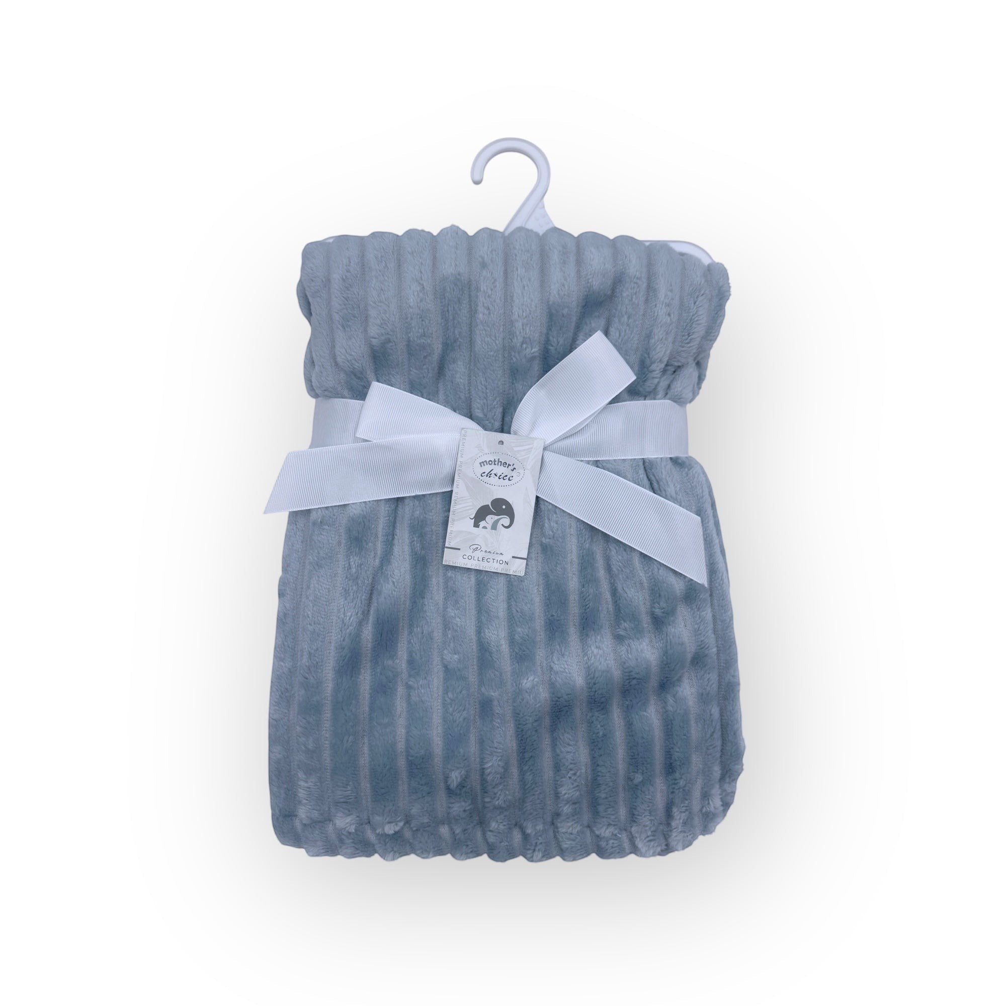 Mothers Choice  Single Layer Sherpa Fleece Stripe Blanket Blue